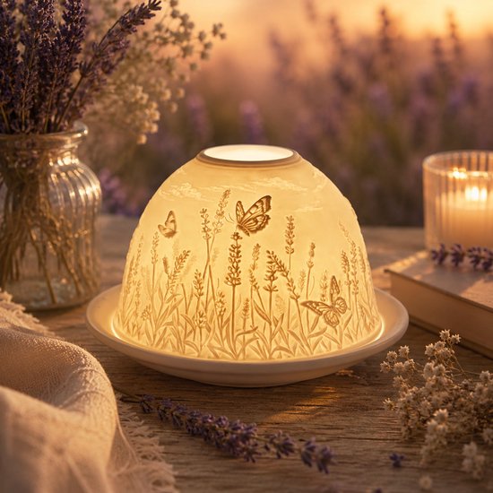 Candle Wisdom – Porseleinen waxinelichthouder – Natuur – Porseleinen theelichthouder - Porseleinen koepel – Sfeerlicht - Cadeau – Geschenk – Valentijn – Moederdag – Verjaardag – Kerst