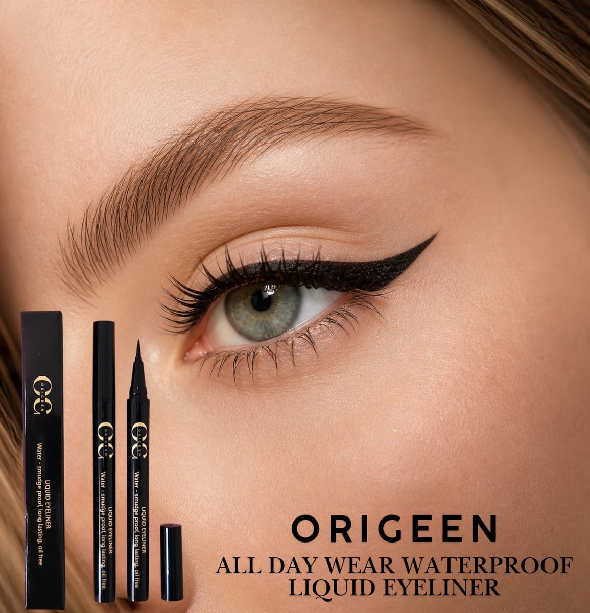 Origeen All day wear Waterproof Oil free Liquid Eyeliner Pen – Extra Long-Lasting – all day - Thick or Precisie eyeliner