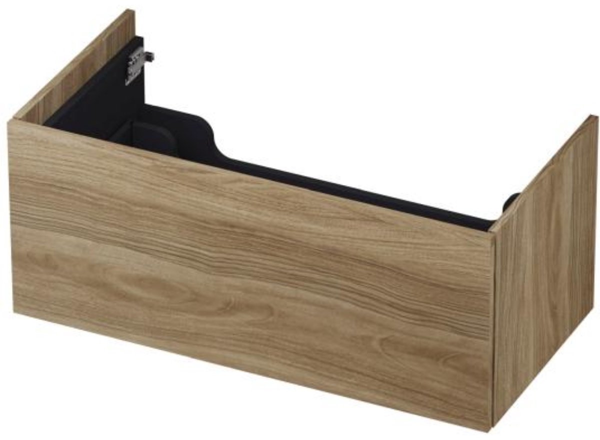 INK - Onderkast 1 Lade Push 2 Open Bestaande Uit - 900x450x376 Mm - Zuiver Eiken