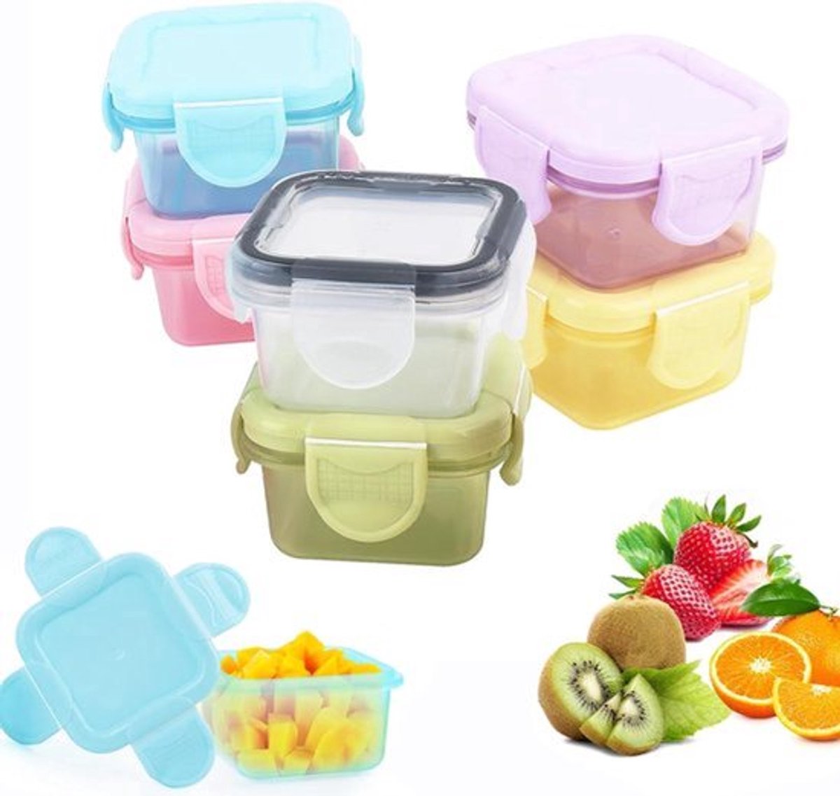 Mini-blikjes met deksel voor kruiden en saus - Set van 6