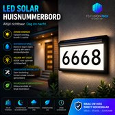 LED Solar Huisnummer Lamp op Zonne-Energie–Verlicht Huisnummerbord Buiten–Waterdicht IP66 – LED Adresbord met Cijfers – Automatische Buitenlamp – 6000K Helder Wit – Solar Huisnummer Verlichting voor Gevel, Tuin, Oprit & Voordeur – FS Fusion Pack 2026