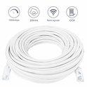 Een rol witte CAT6 UTP kabel met 1000mbps, 250mhz, sterk signaal en CCA label.