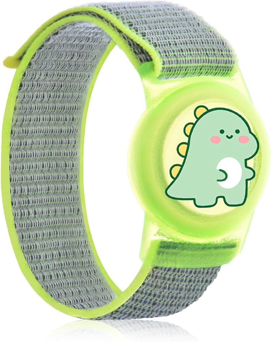 Kinder GPS Armband - Tracker Houder - Kind Volgen - Dinosaurus Design - Verstelbaar - Groen