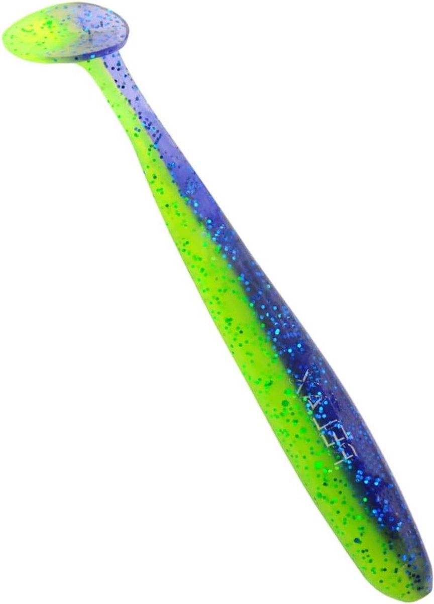 Rubber Vis - Zacht Aas - Vissen Op Roofvis - Actieve Zvrijwiel - 9.5 cm - Groen Blauw