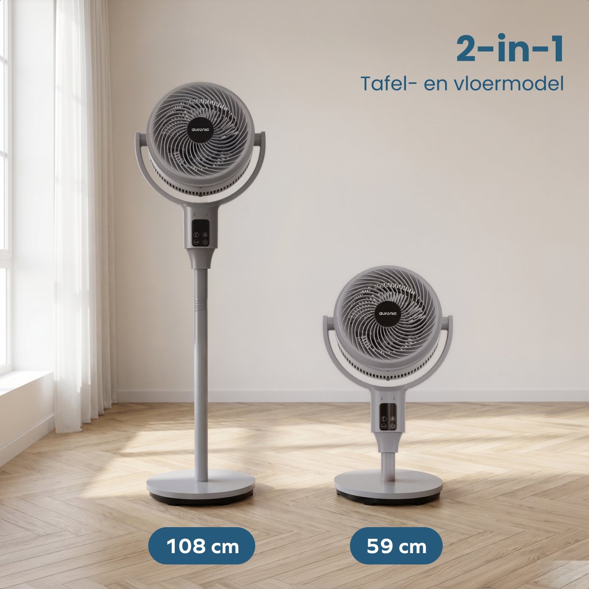 Auronic Statiefventilator - 2-in-1 tafel/vloer met timer thumbnail 7