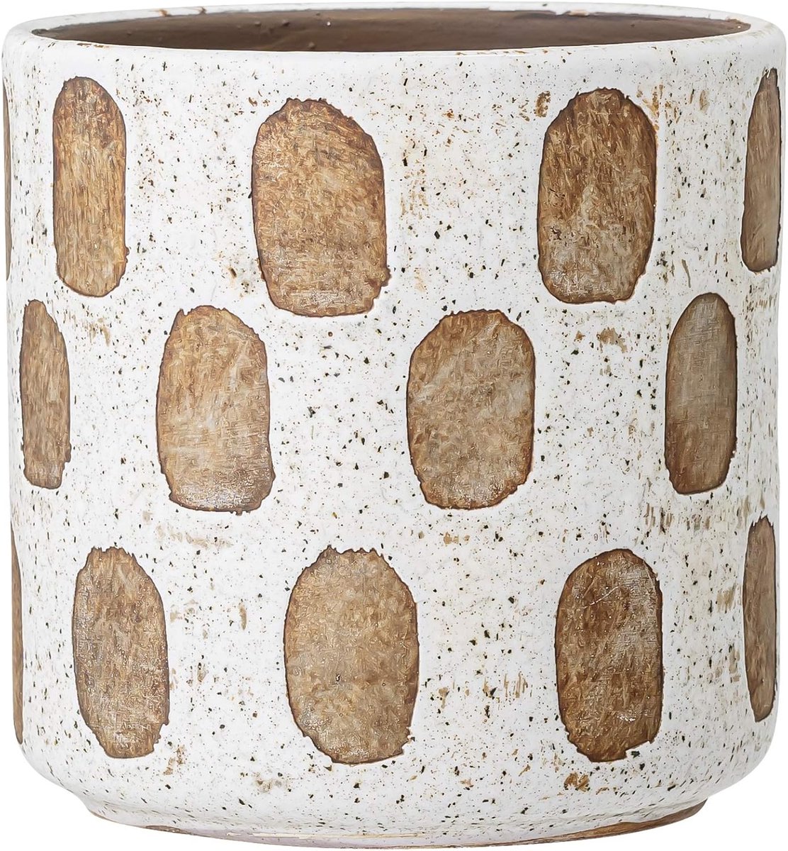Famanu – Decoratieve bloempot in wit terracotta, 12 cm diameter en hoogte