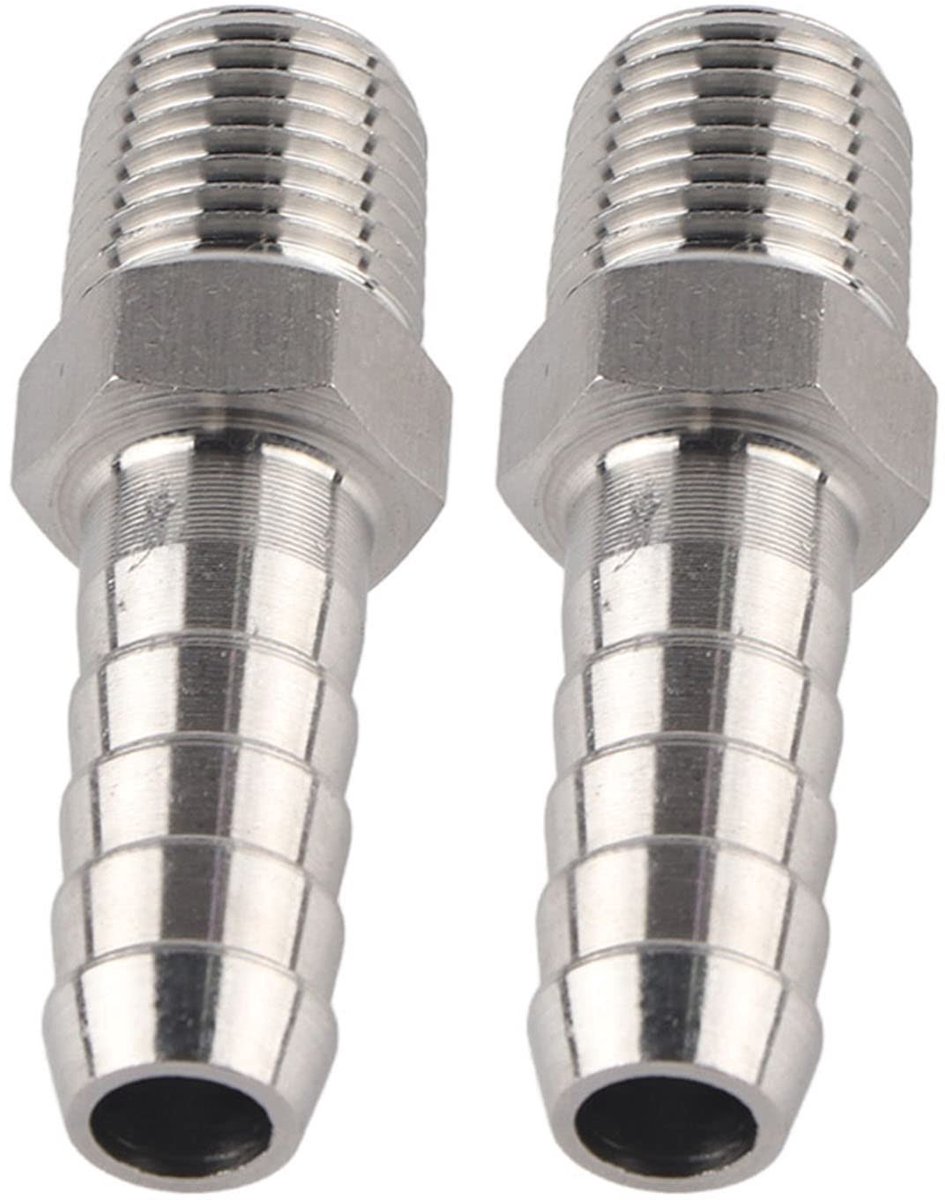 Quick Coupling BSPT 1/4 Male Thread - RVS 304 Pneumatische Luchtconnector (2 Stuks)
