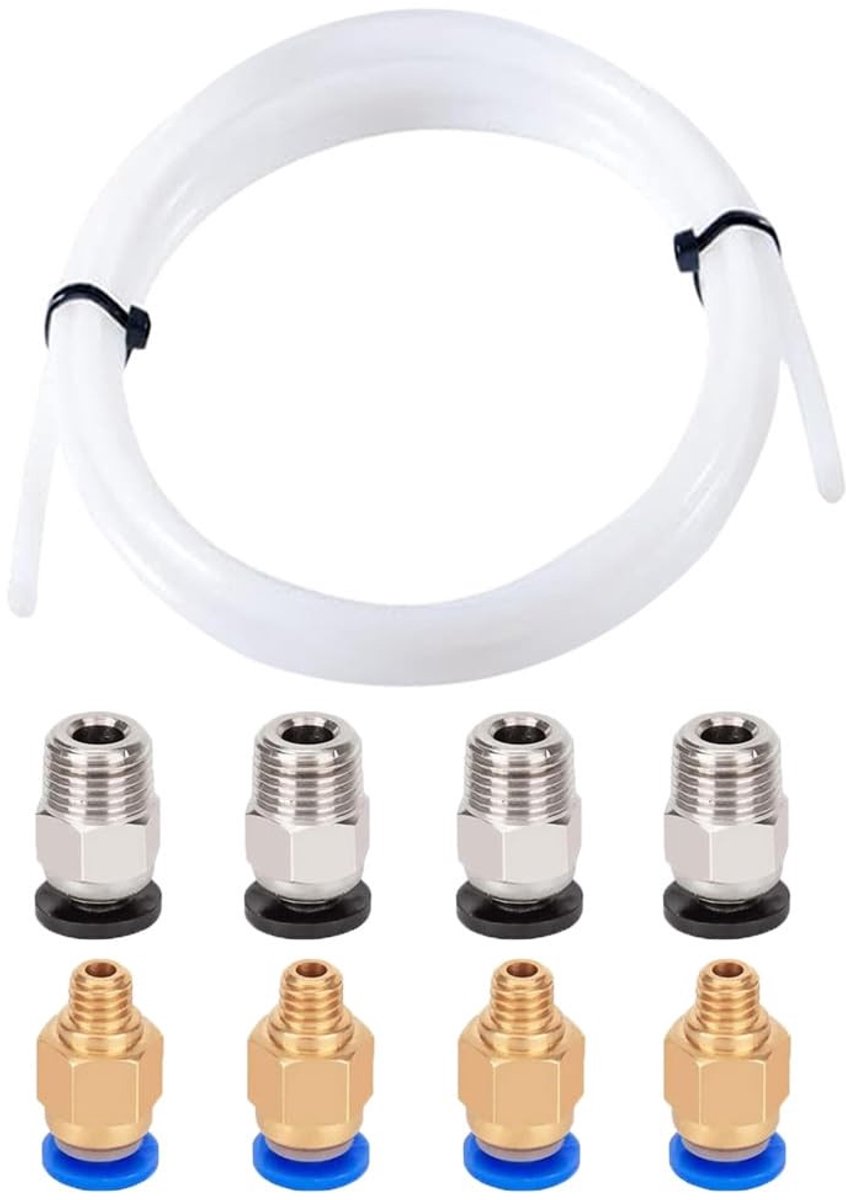 Livia home - 2 Meter Slang - 3D-printeraccessoire - Hoogwaardige duurzaamheid - Wit - Inclusief verbindingsstukken - Geschikt voor diverse...