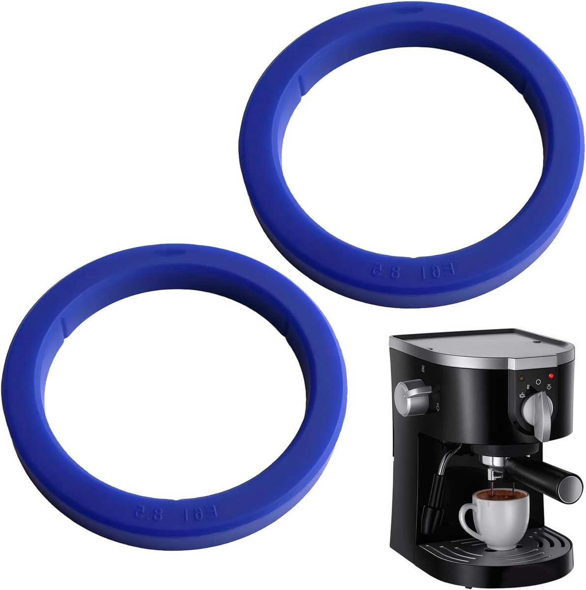 Set van 2 Hittebestendige Siliconen Dichtingen voor Koffiemachines Geschikt voor E61 Duurzaam en Flexibel