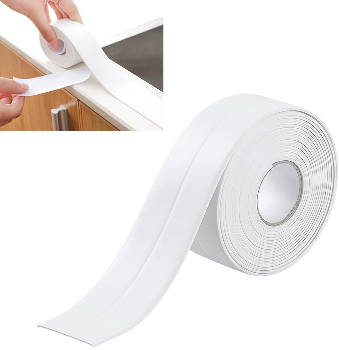 By shayne - Waterdichte afdichtingstape - Zelfklevend - Flexibel en eenvoudig te gebruiken - Wit - Afdichtingstape voor badkamer en keuken - Geschikt.