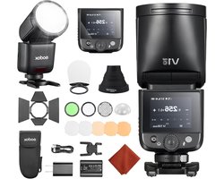 Professionele Rond Hoofd Flitser met Accessoireset voor Canon Camera's - TTL, HSS 1/8000s, USB-C, Touch-Display, Geschikt voor EOS R5 en R8