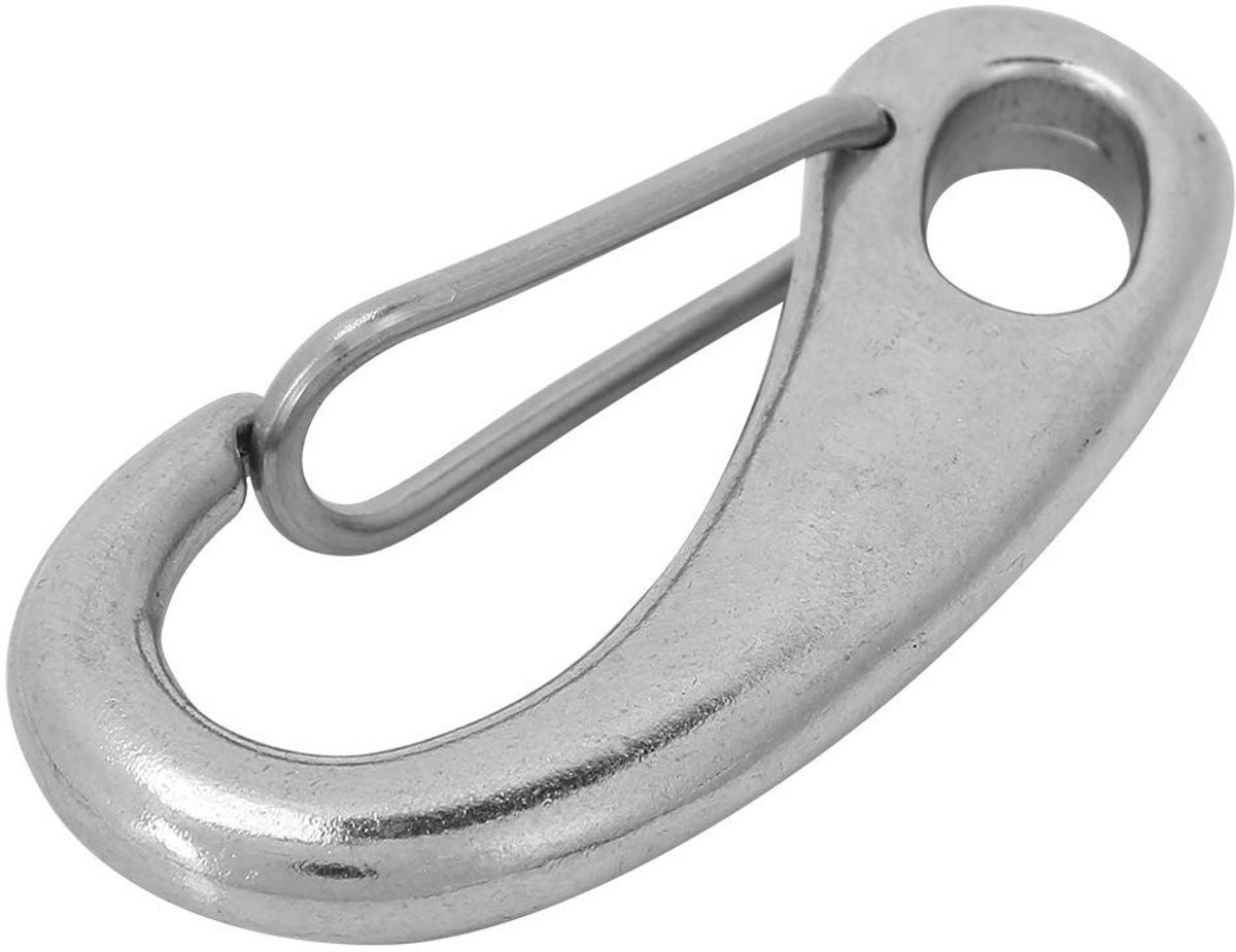 Jhubersproducts - Karabijnhaak Duikboot Accessoires - Roestvrij Staal - Duurzaam en Corrosiebestendig - 3,4 x 1 x 7 cm - Stevig en Betrouwbaar - Perfe