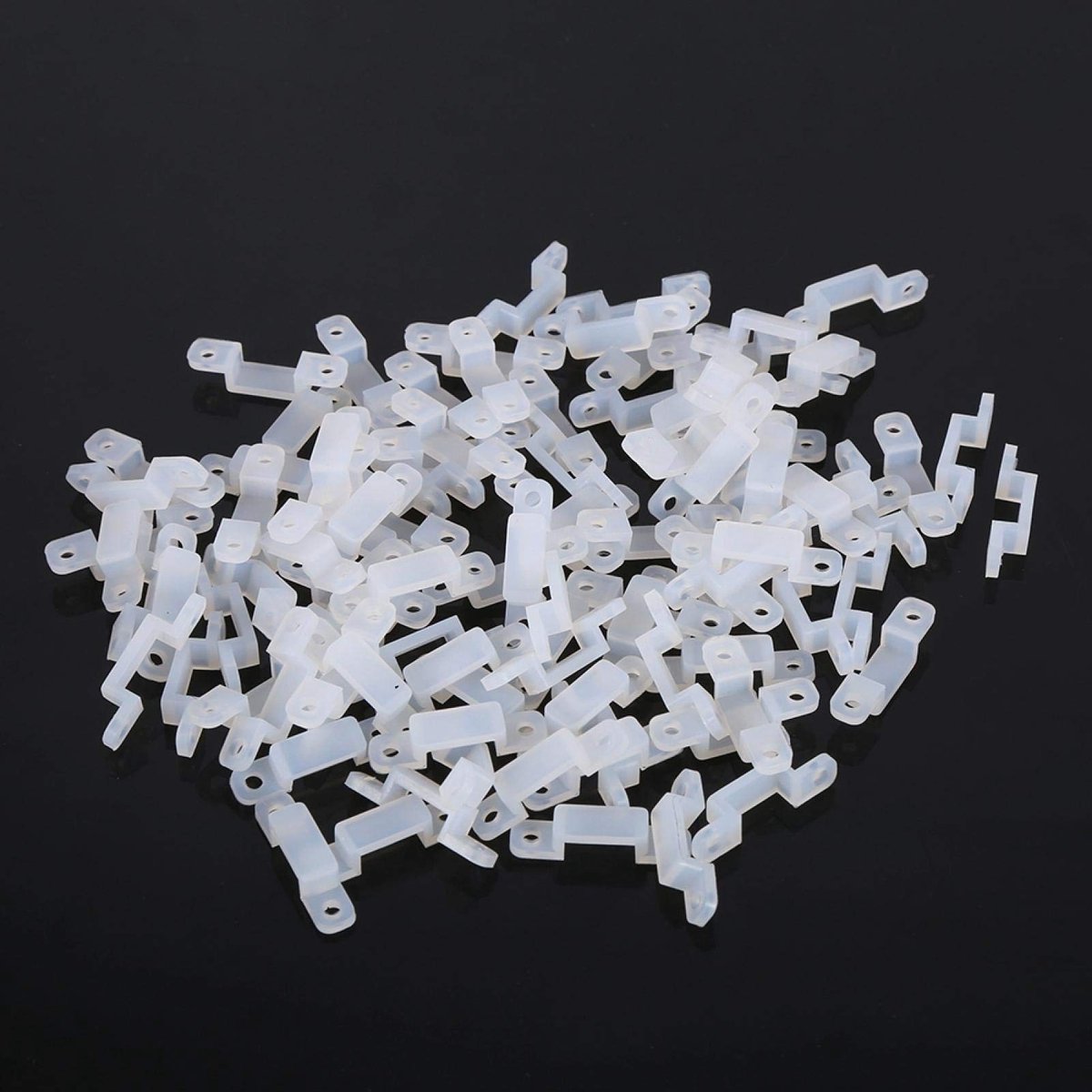 Jhubersproducts - LED-strip licht montagebeugels - flexibele lichtstrip clip - siliconen houder - wit - 100 stuks - geschikt voor voertuigen en thuis