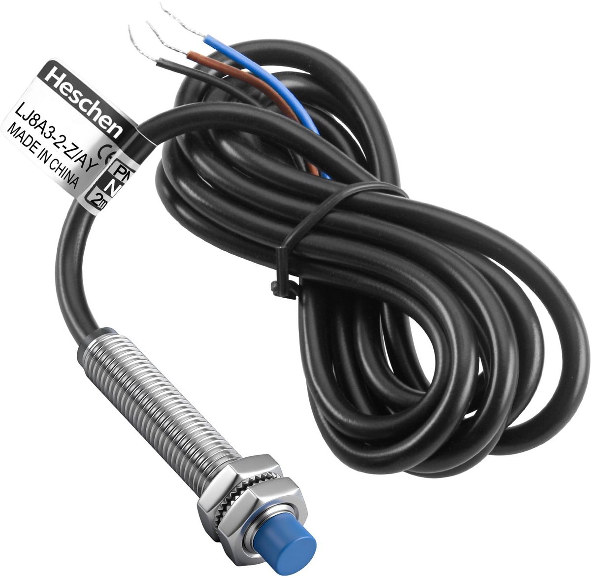 Jhubersproducts - Inductieve nabijheidssensor - M8 Sensor - Betrouwbaar en nauwkeurig - Blauw - Normaal gesloten - Voor detectie van metalen objecten