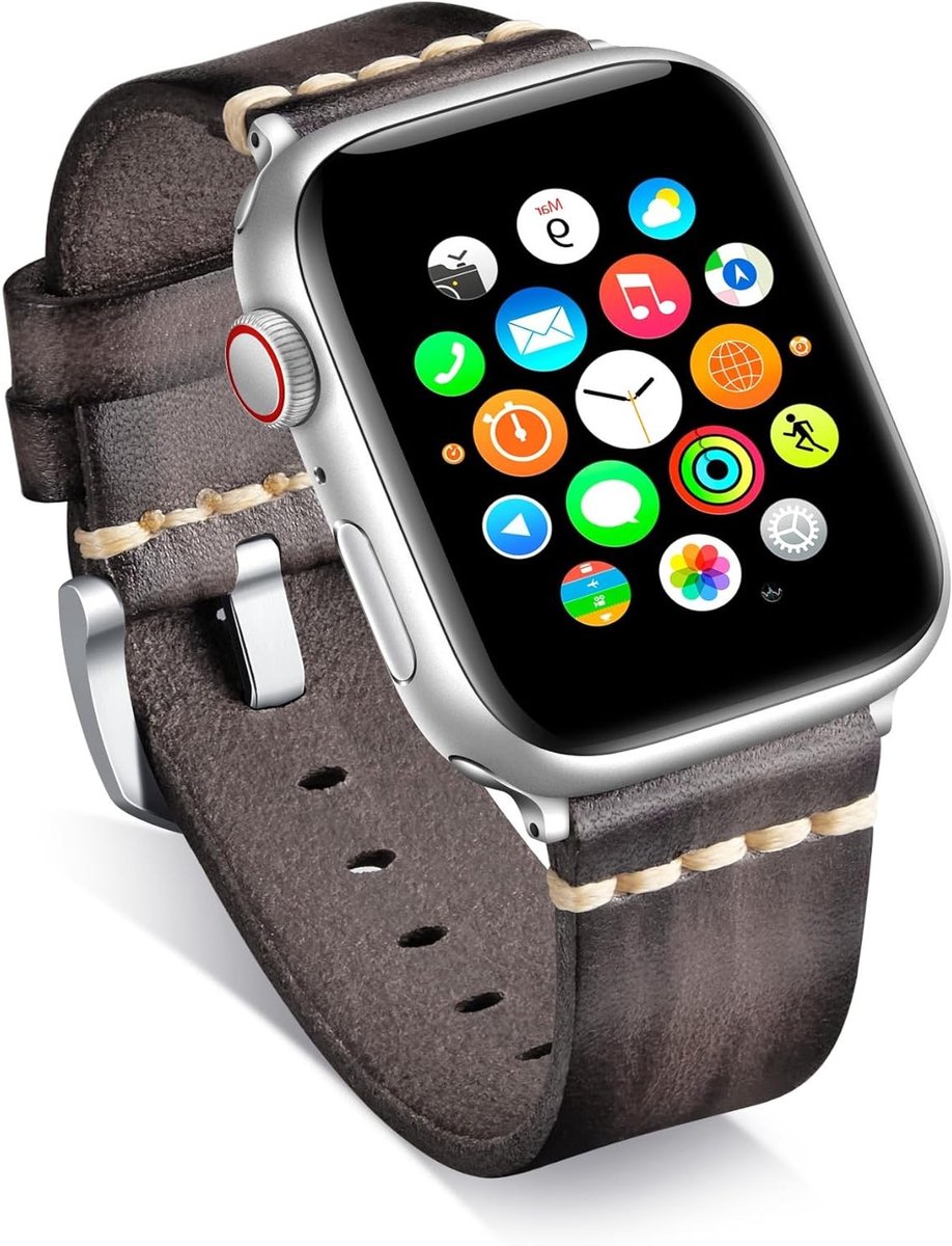 Leren Horlogeband voor Apple Watch 38-49mm - Handgemaakt, Comfortabel en Duurzaam, Geschikt voor Series 1-11 en SE Modellen