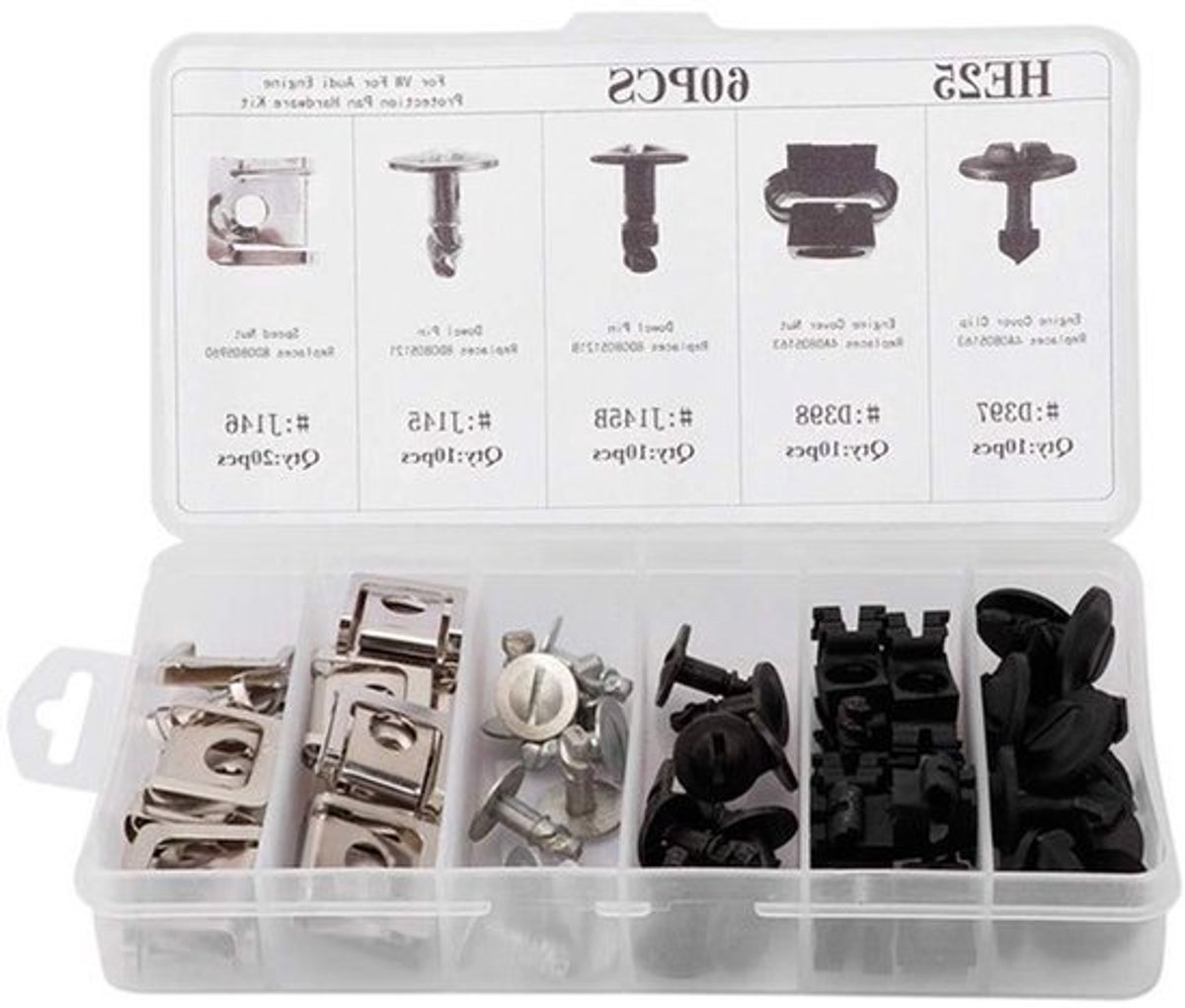 Pot Terminals 60 Stuks Auto Motor Beschermende Moer Pin Hardware Kit voor Motorfietsen