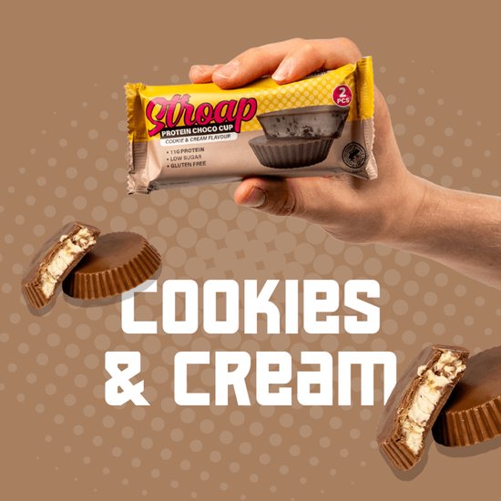 Stroap Melk Chocolade Cookie & Cream - Display (12 st à 42g) - Proteine repen - bars - glutenvrij - afvallen - chocolade - pindakaas — afbeelding 3