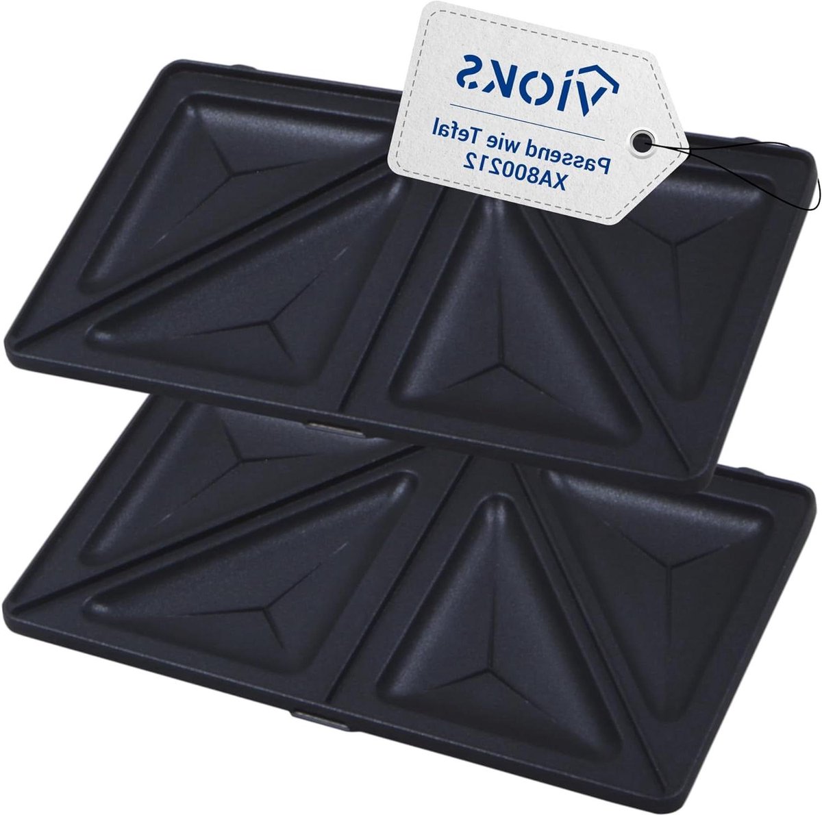 Sandwichplaten Set - Wafelijzer Platen - Sandwiches Maken - Antiaanbaklaag - 226 x 132 mm - Zwart