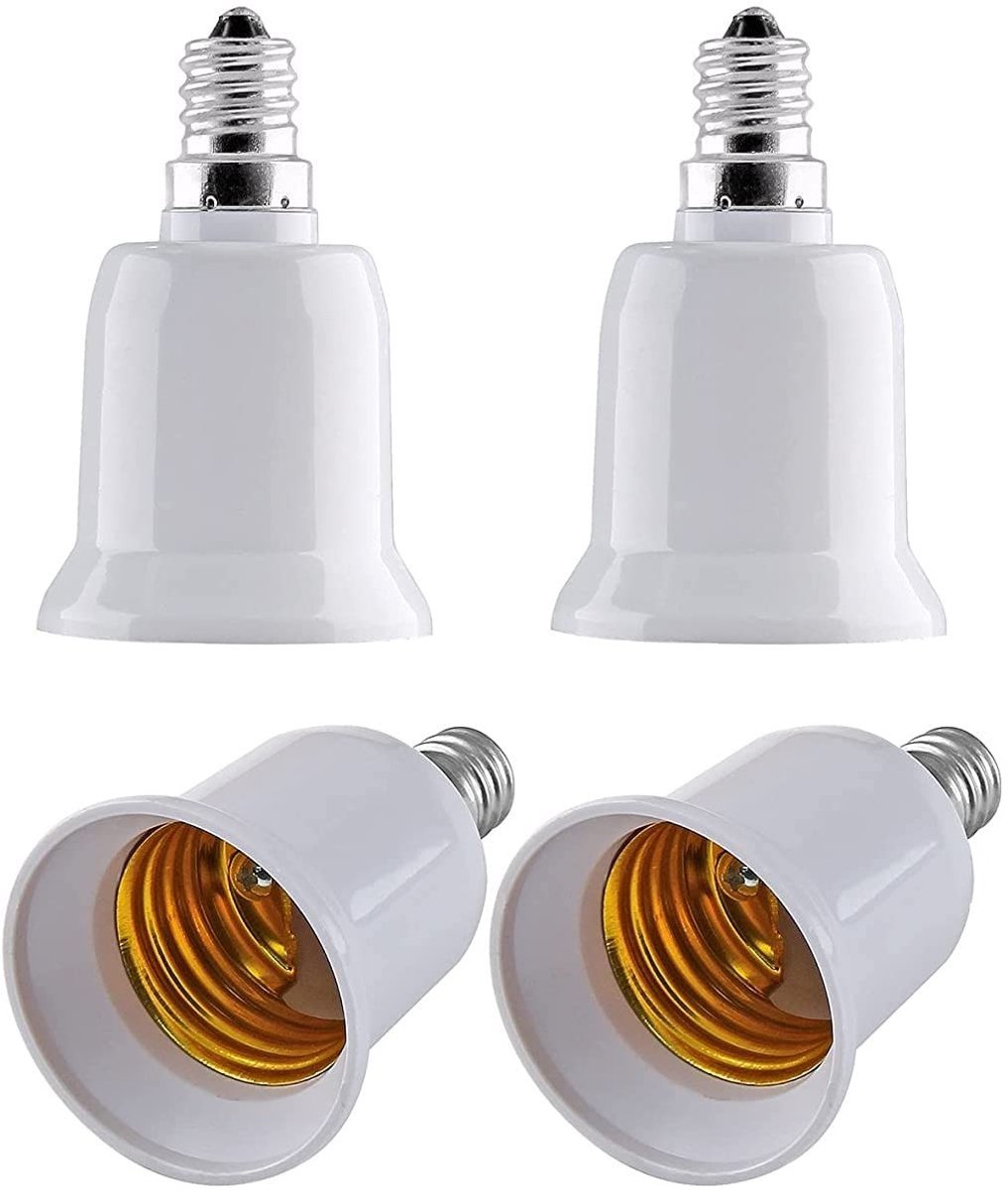 Dailygoods - E14 naar E27 adapter - Lampen converter - Ideaal voor LED en gloeilampen - Wit - Sokkeladapter - Geschikt voor diverse lampen - Compact f