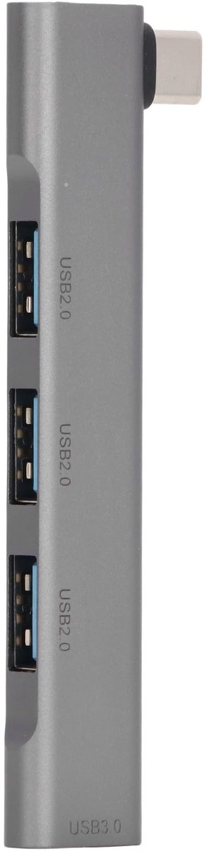 Dailygoods - USB C-dockingstation - Type C Hub - 4 Poorten USB 3.0 - Grijs - Mini USB-hub - Desktopextensie - Aluminium