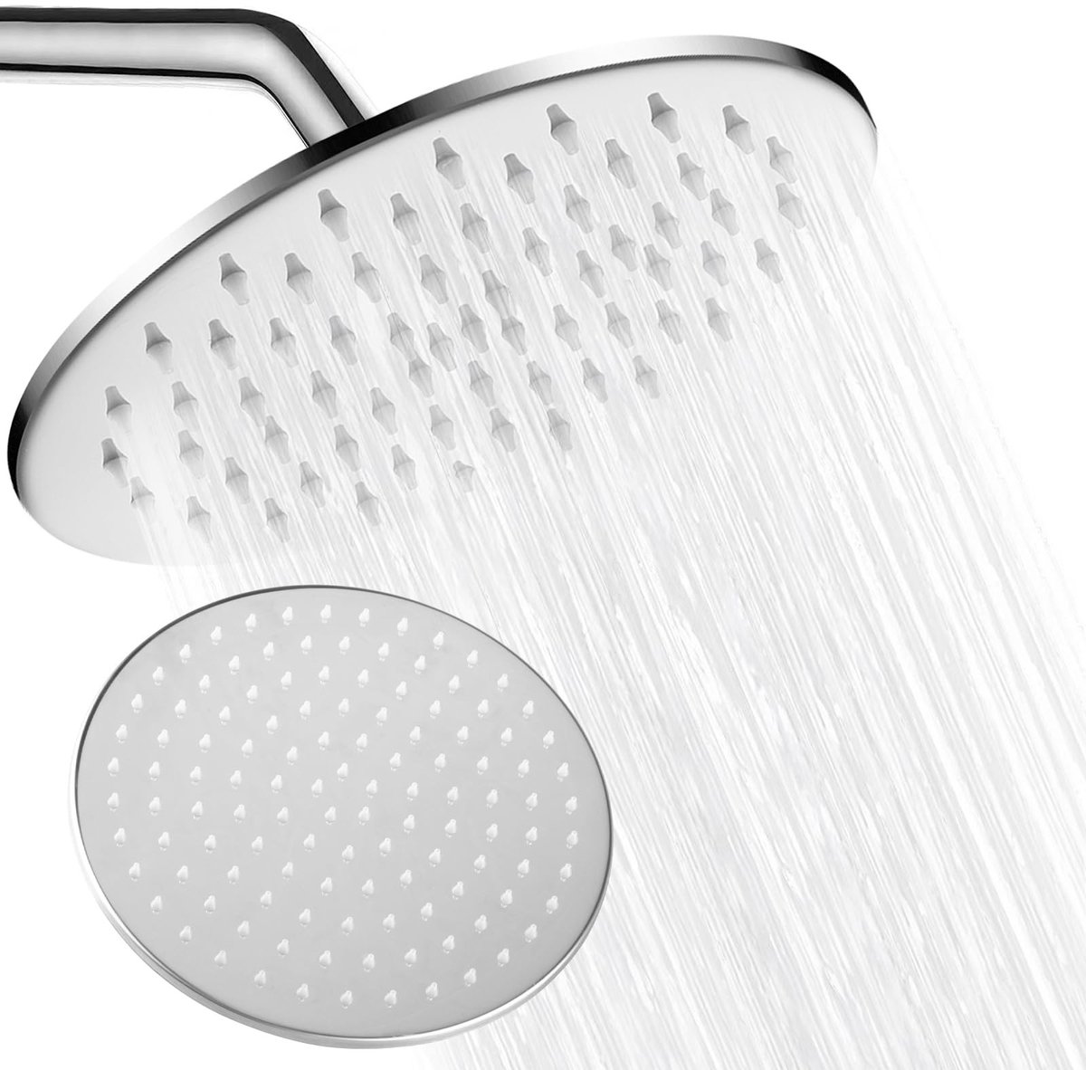 Dailygoods - Regen Douchesysteem - 24cm Douchekop - Hoogwaardige - Modern Design - Clog-vrije Nozzles - Perfect voor Wellness - Zilver