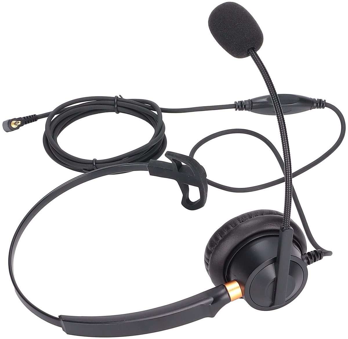 Dailygoods - Zakelijke Headset - Ruisonderdrukkend - Lichtgewicht en Ergonomisch - Regelbaar Volume - Geschikt voor Vaste of Draadloze Telefoons