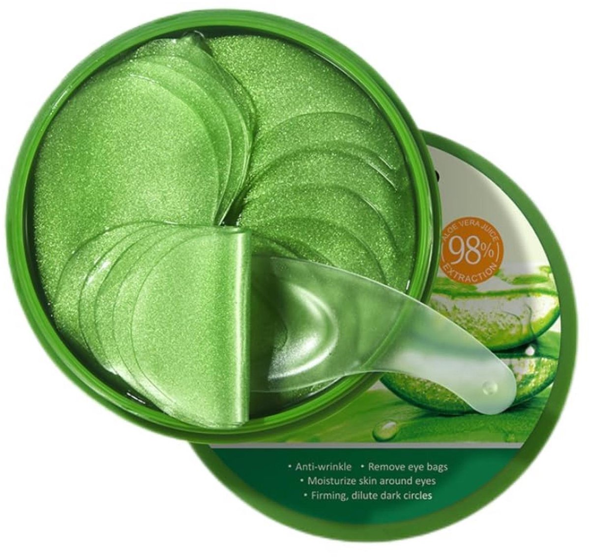 POUQUR Aloe Vera Collagen Eye Masks – 60 Hydrogel Oogpatches tegen Wallen, Donkere Kringen & Fijne Lijntjes