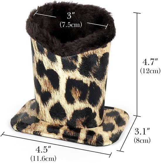 Golden crown - Set van 2 Extra Grote Zonnebrilhouders - Pluche Gevoerde Stof - Bruin - Compatibel met Gucci en Burberry - Ideaal voor Modebewuste Klan van Merkloos — afbeelding 5