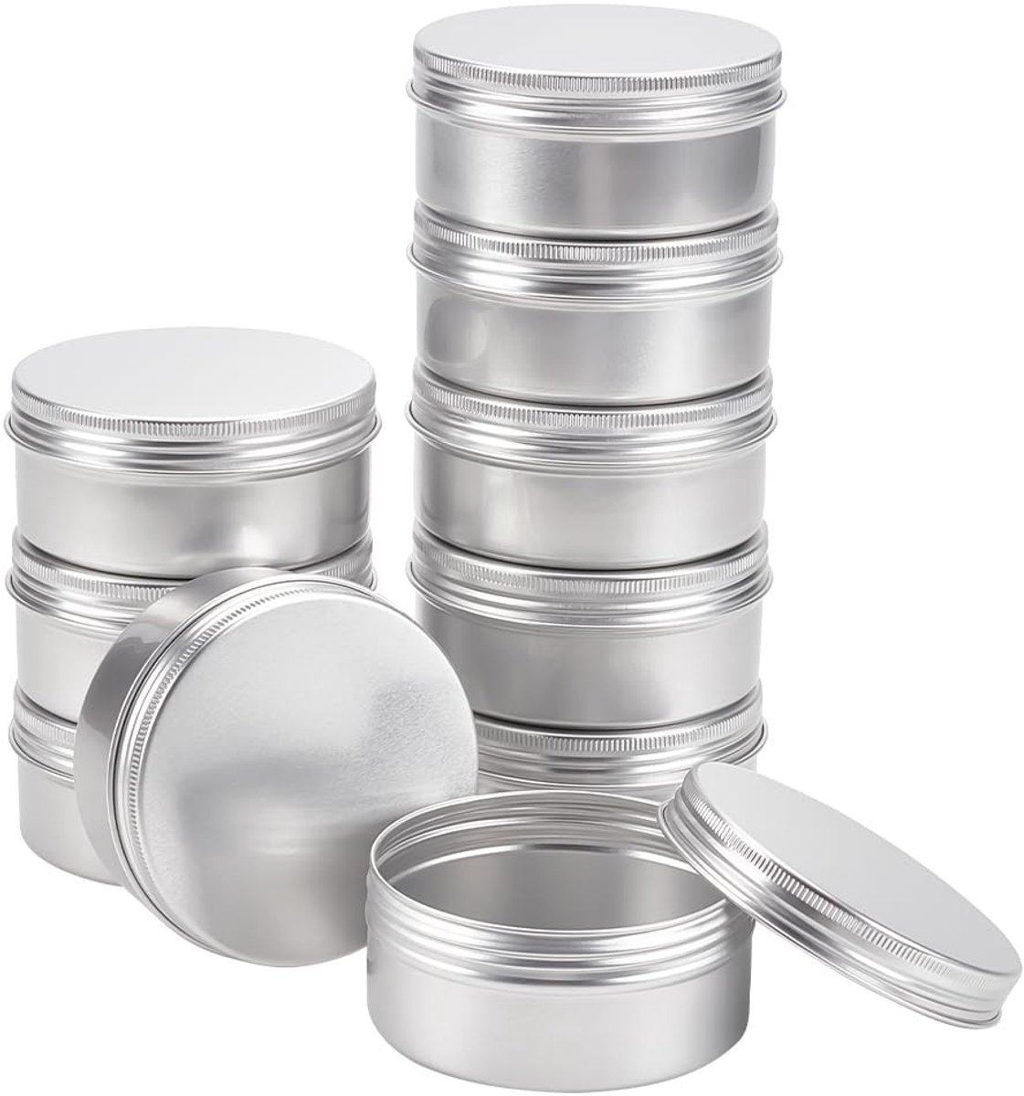 Dailygoods - Aluminium Blikjes - Cosmetische Blikjes - Duurzaam en Lekvrij - 150 ml - Knutselbenodigdheden - Handig voor Reizen - 10 Stuks