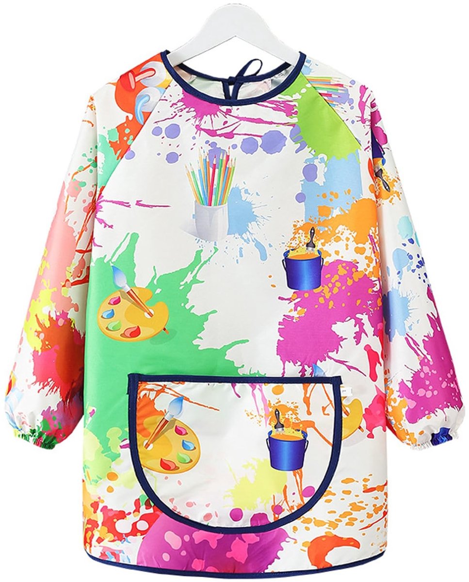 Dailygoods - Schoolschort voor Kinderen - Waterdicht - Lange Mouwen - Geschikt voor Jongens en Meisjes - 6 tot 12 Jaar - Ideaal voor School en Thuis