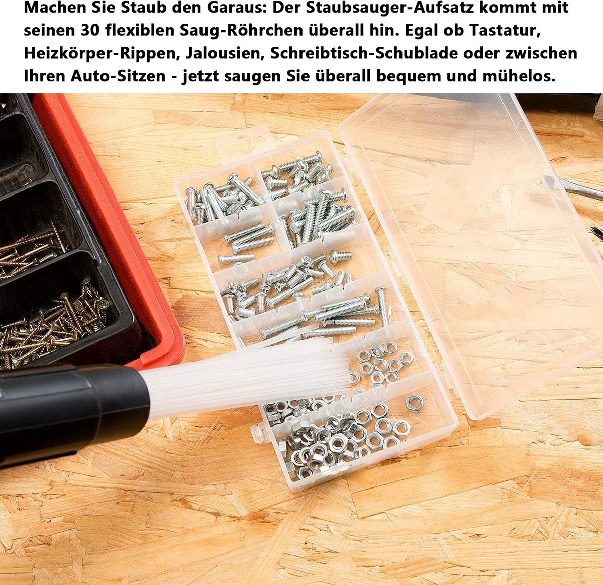 Universele Stofzuigeraccessoires met 30 Flexibele Zuigbuizen - Pack van 4