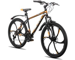 HILAND Mountainbike 26 inch - MTB met 3/6-Spaaks Stervelgen - 18 Versnellingen - Lichtgewicht Aluminium Frame - Dubbele Schijfremmen - Unisex