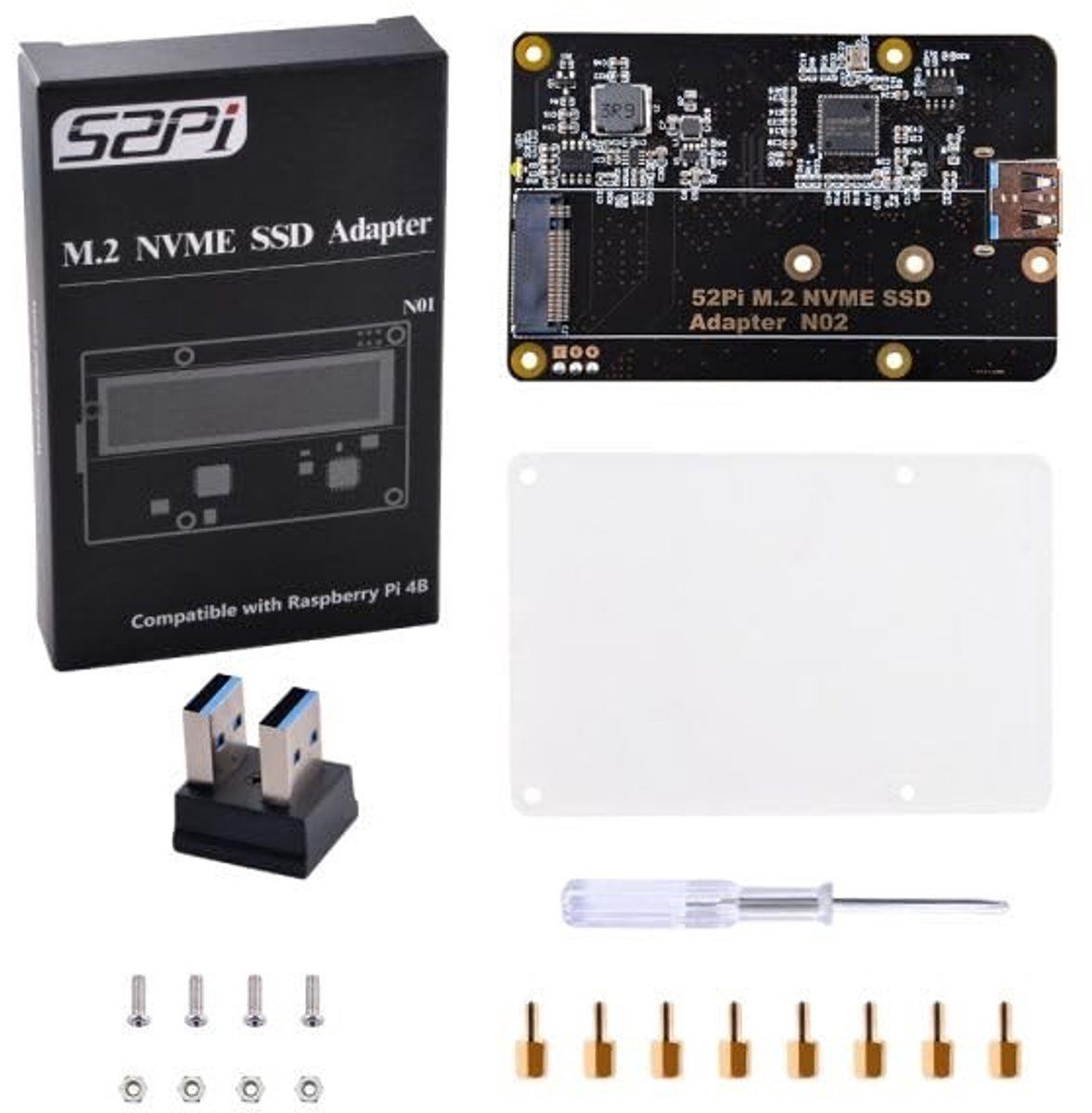 Dailygoods - M.2 SSD Adapter voor Raspberry Pi - Verbeter je opslagcapaciteit - Compact formaat - Snelle gegevensoverdracht - Geschikt voor Raspb...