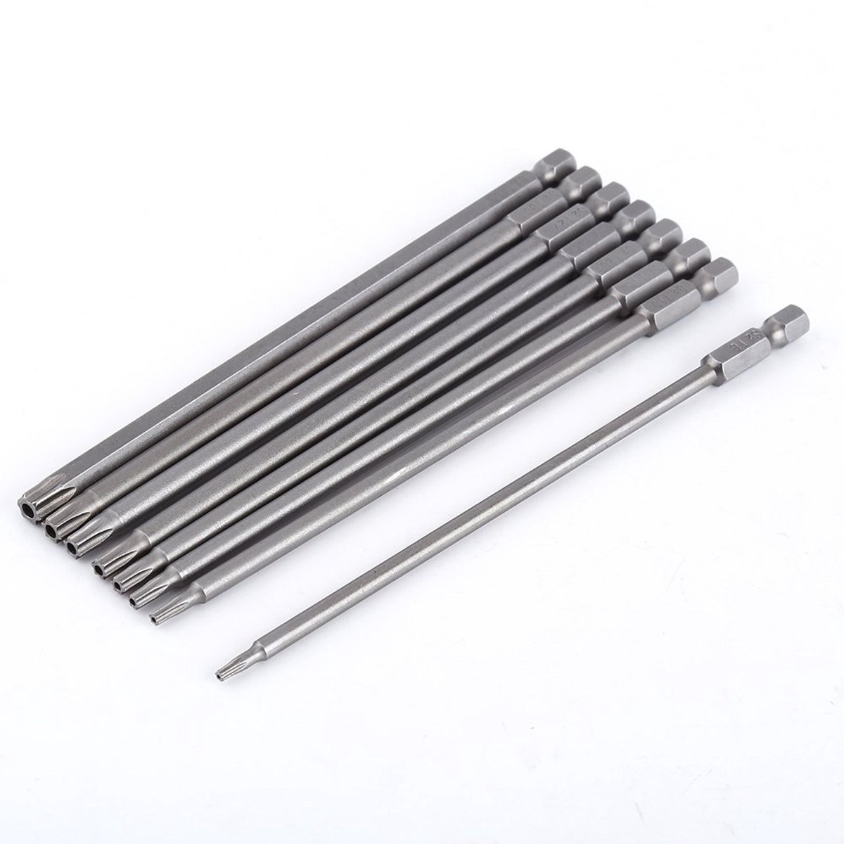 Dailygoods - 150 mm Schroevendraaier Bits - Magnetische Torx - Hoogwaardig S2-staal - Geschikt voor Elektrische Schroevendraaiers - 8 Stuks - T8-T40