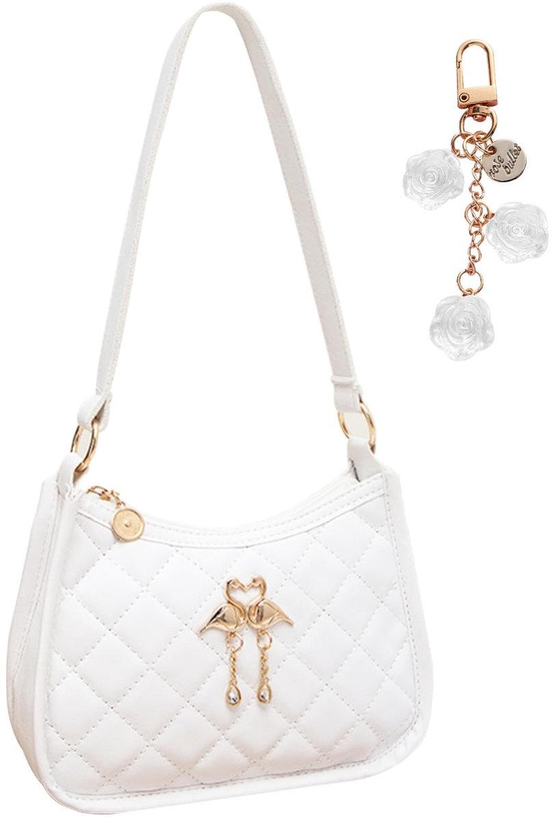 Dailygoods - Witte Clutch - Mini Handtas - Retro PU - Kleur Wit - Schoudertas - Voor dagelijks gebruik - Stijlvolle clutch