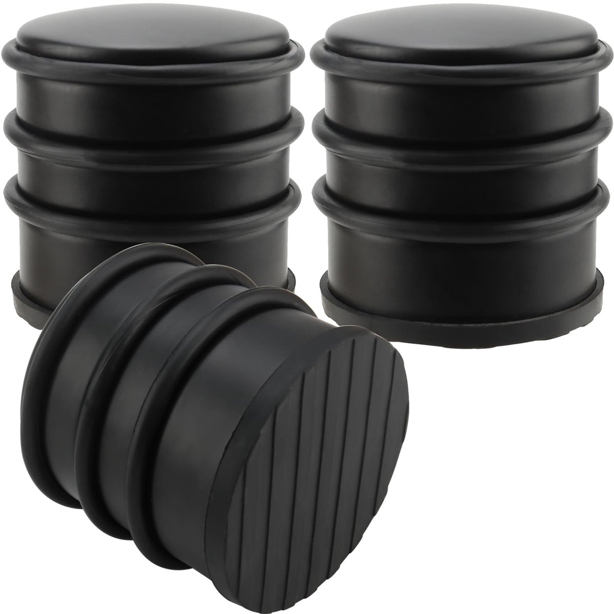 Dailygoods - Deurstoppers - Roestvrijstalen deurstopper - Zware deurstopper - Zwart - Siliconen ringen - Voorkom schade aan deuren - Voor thuisgebruik