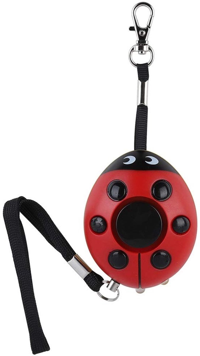 Dailygoods - Persoonlijk alarm - Zelfverdedigingsalarm - 120dB Kever Lieveheersbeestje - Rood - Veiligheidsalarm - Handig voor nachtlopers en kinderen