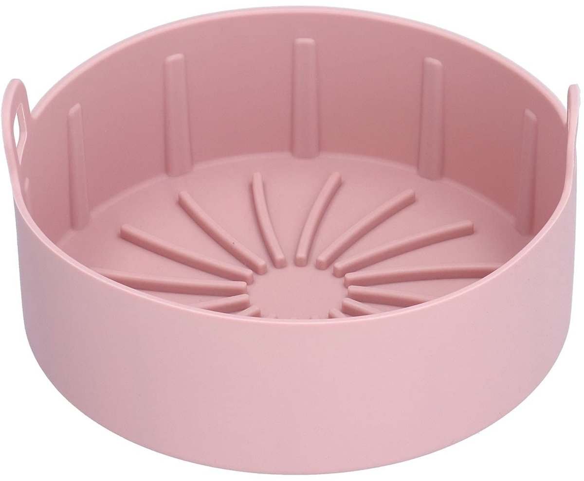 Elzusha Air Fryer Silicone Pot Non-Toxic Praktische Accessoire 16CM One Piece Pink Hittebestendig Geschikt voor Grote Frituurpannen S