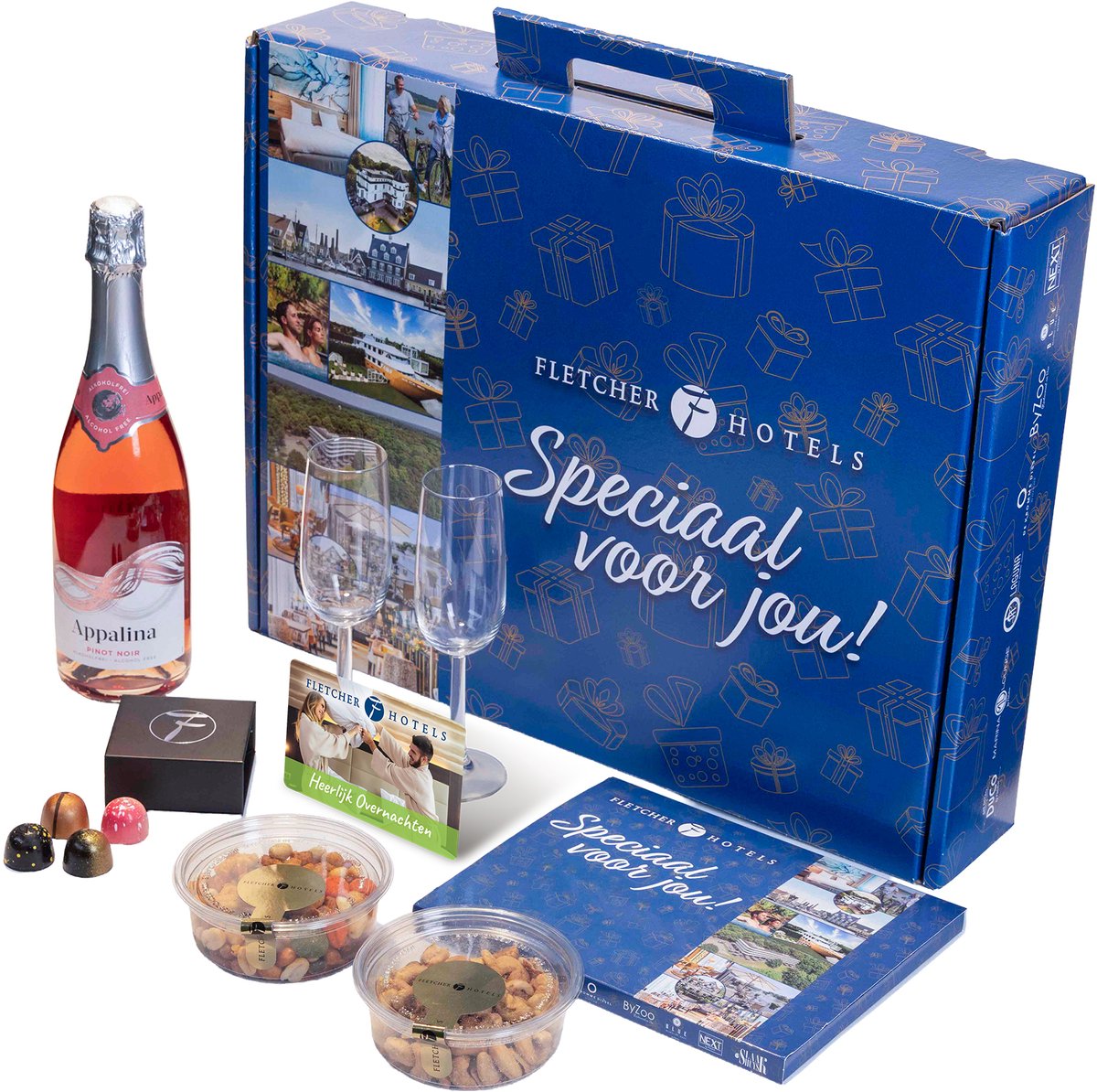 Fletcher Hotels Cadeaubox + Heerlijk Overnachten | Giftset - Relatiegeschenk - Origineel Cadeau - Cadeau voor hem - Cadeau voor haar