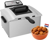 Inventum GF750S Frituurpan - 5L - Max 190 °C - Koude zone - 3000W - Tot 5 personen - Zwart/RVS
