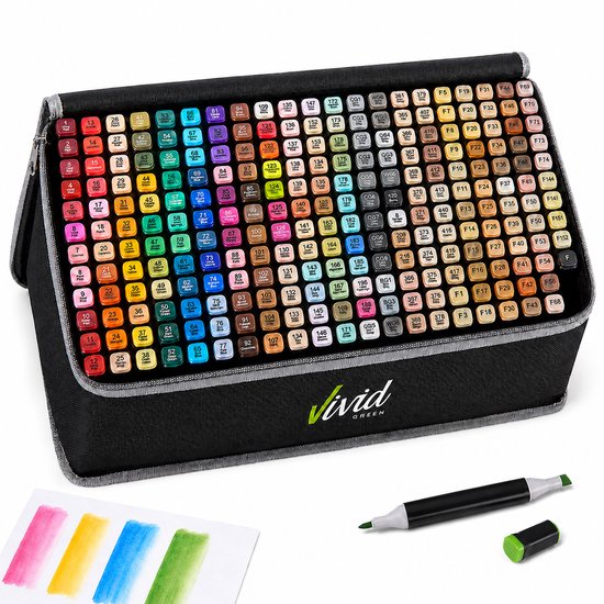 Twinmarkers 262 stuks voor volwassenen - Alcohol markers - Stiften - Markeerstiften - Vivid Green