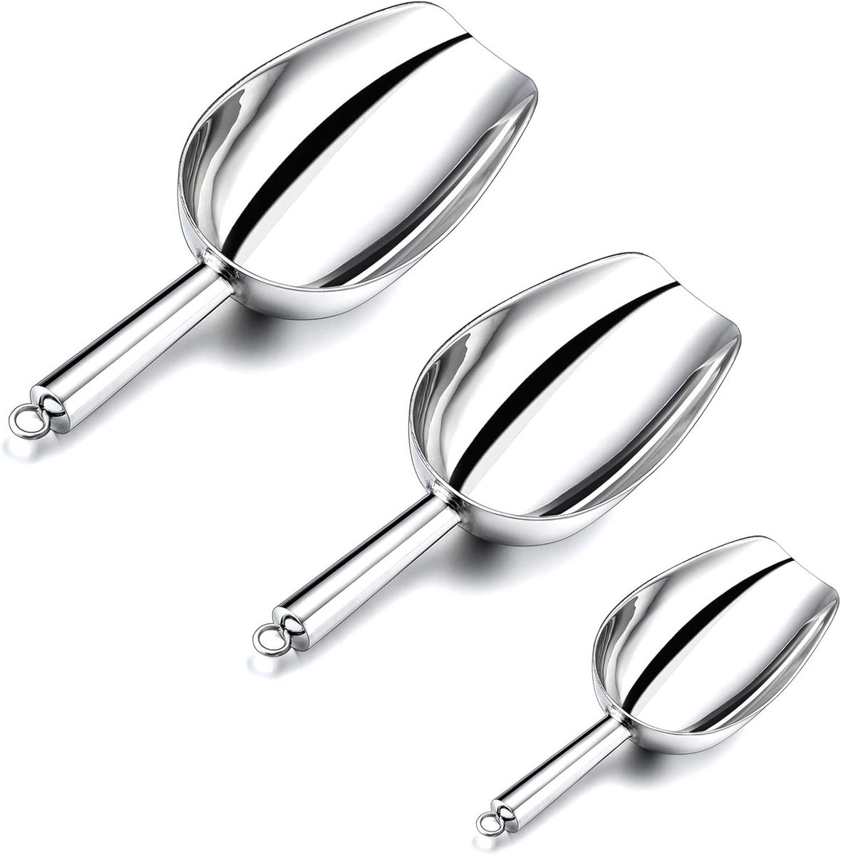 Set van 3 RVS IJslepel en Meettlepel - Ideaal voor Keuken, Bar en Feestjes, Vaatwasserbestendig en Veelzijdig Gebruik