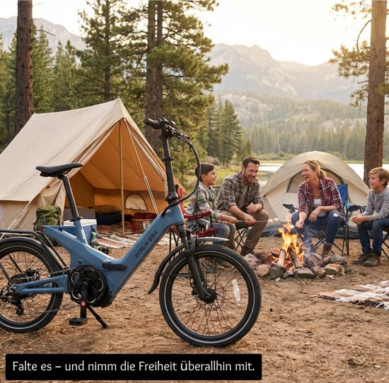 Berlin Bike 2GO Elektrische Fiets - 50 km Actieradius - 36V 10,5Ah Verwijderbare Batterij - 40 Nm Koppel - Compacte Full Suspension - Shimano 7 Versnellingen - Hydraulische Schijfremmen - Donkerblauw — afbeelding 5
