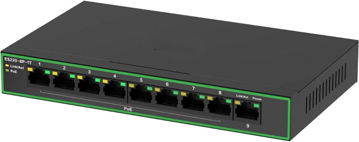 RWB® Interner Splitter - Internet Splitter Verdubbelaar - Internet Splittervan 1 Naar 2 - Groen - 18cm x 11cm x 3cm