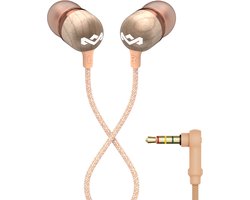 House of Marley Smile Jamaica Oortjes met Draad - Bedrade Oordopjes 3,5 mm Aansluiting - Met Microfoon en 1knopsbediening - Eco Friendly Design - 9MM Drivers - Knoopvrije Kabel - Roze