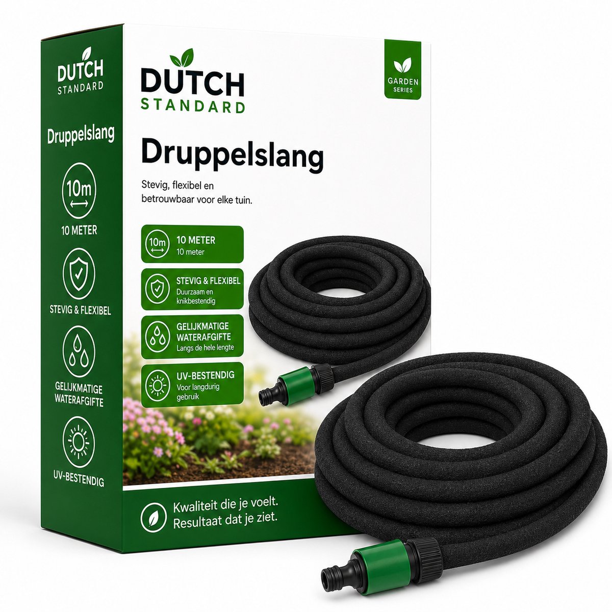 Druppelslang - 10 Meter slang - 1/2" (13 mm) × 30 m – Inclusief Snelkoppelingen