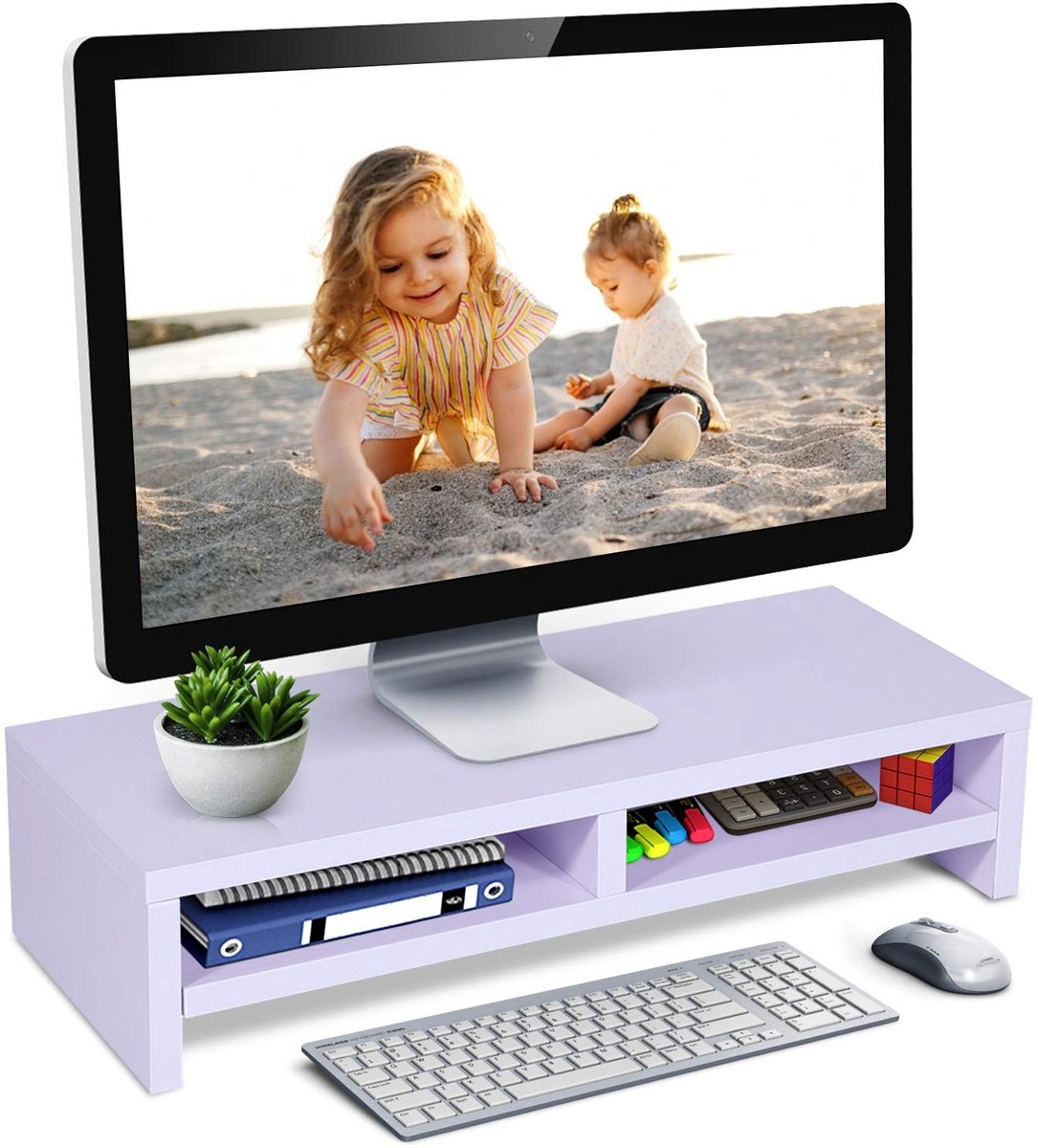 OmGoods - Dailygoody - Houten laptopplank - Laptopverhoger - Eenvoudig te monteren - 53 x 22 x 7 cm - Multifunctioneel - Geschikt voor thuis en kantoor - Ruimte