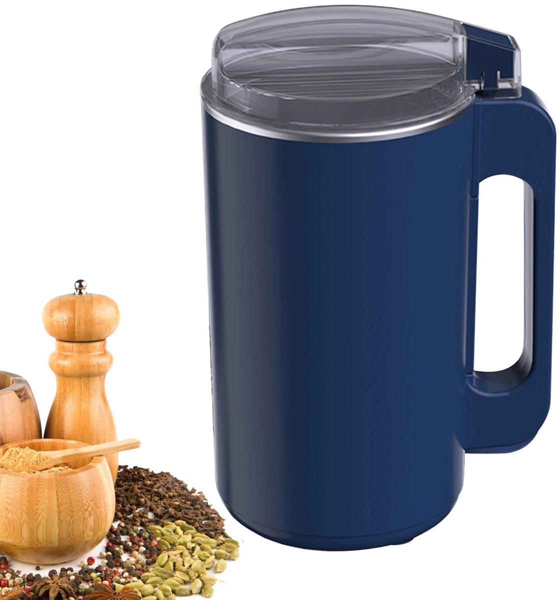 OmGoods - Dailygoody - Elektrische graanmolen - Kruidenmolen - Multifunctioneel - Blauw - Koffiemolen - Maal granen en specerijen - Geschikt voor noten en koffi...
