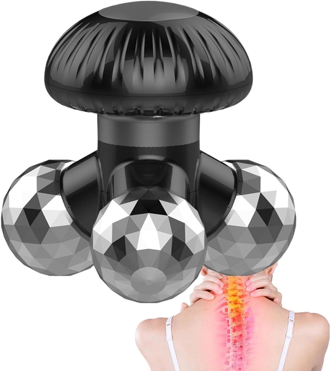 Handmassage Apparaat - Elektrische Vibrator Spiermassager - Spierontspanning Bevorderen - 570 Massageknoppen - 10.5 x 10.5 x 10 cm - Wit