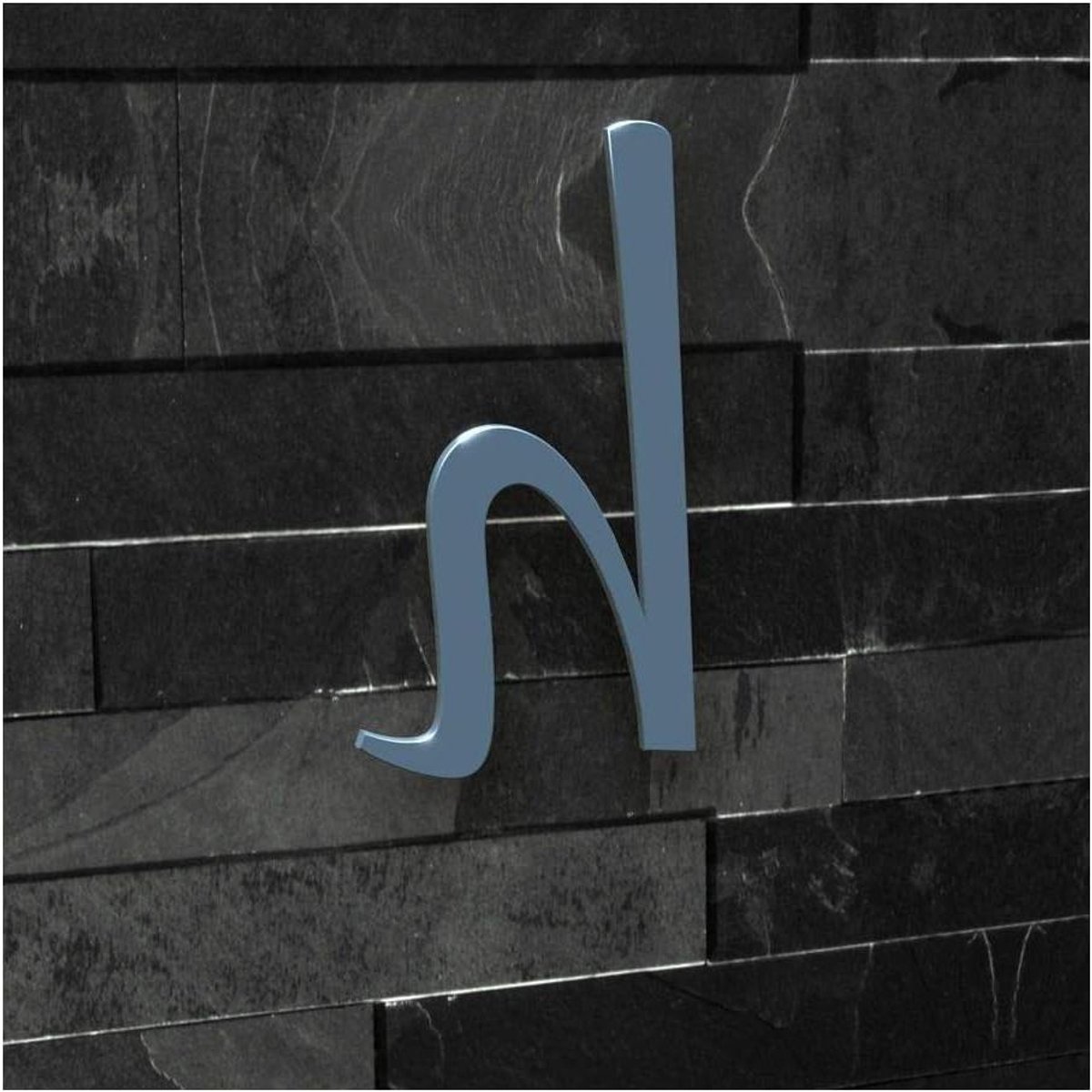 Huisnummer Letter - Adres Aanduiding - Huis Identificatie - Roestvrij Staal - 20 cm - Duifblauw